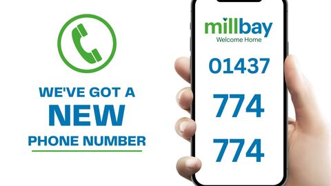 Mill Bay Homes has a new phone number - image of mobile phone displaying new phone line