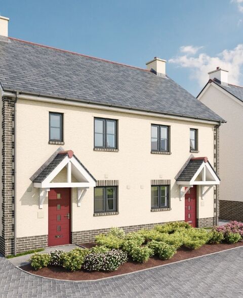 The Eiling, a 2 bed semi detached property, front external CGI shot